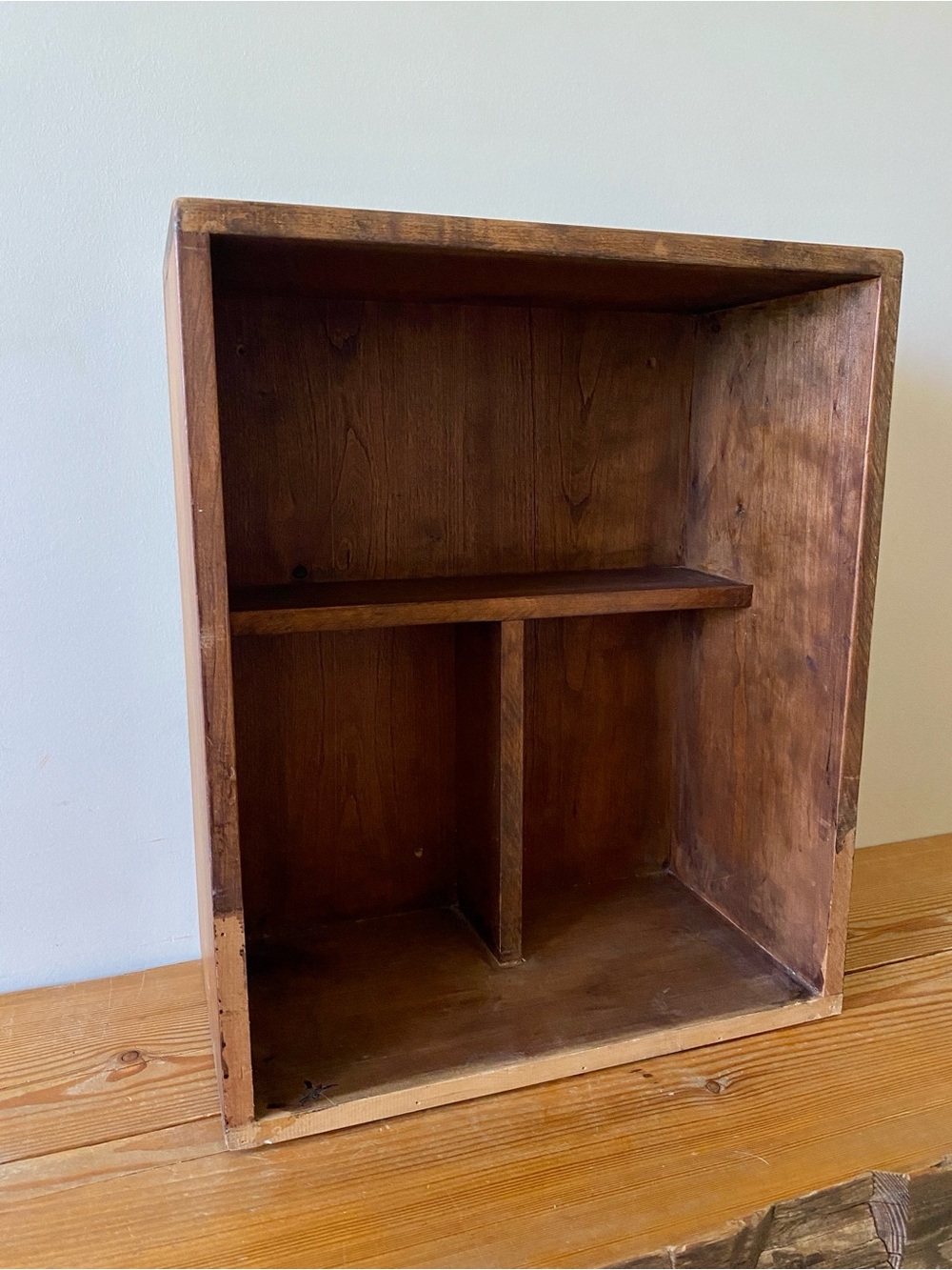 Primitive Wooden Drawer Wall Box Trinket Shelf - Picture 3 of 7